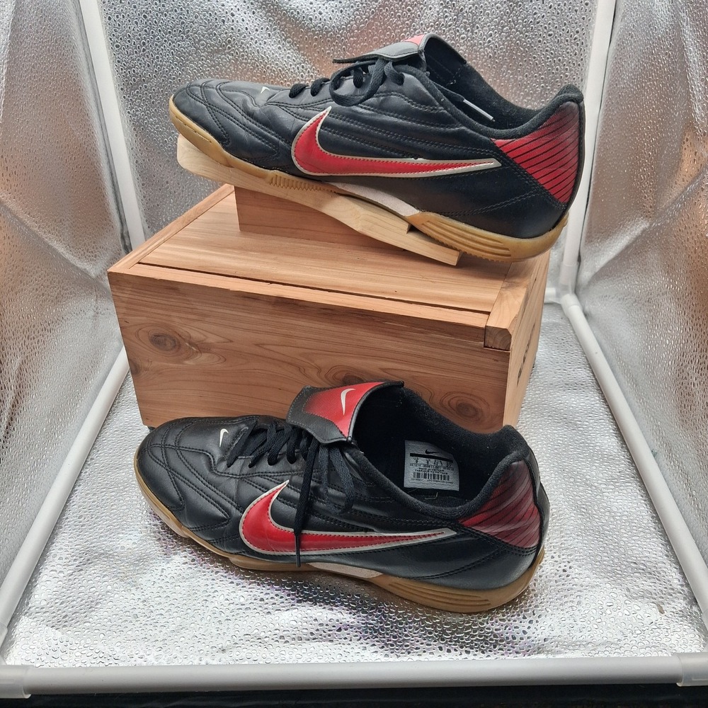 VTG 2008 Nike Tiempo 750 Men's Indoor Soccer Shoes Black Red Gum Sole Size:9